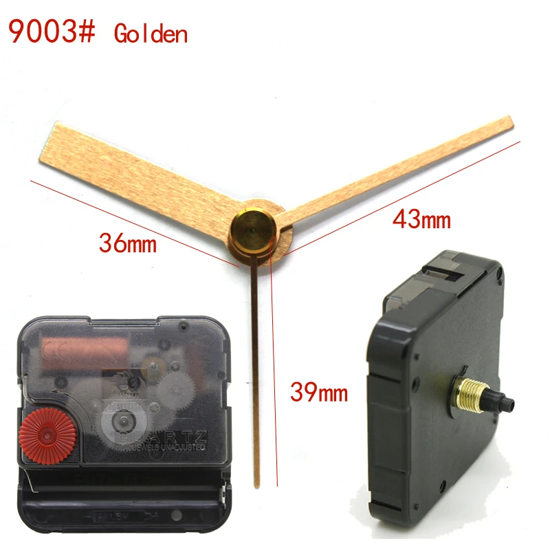 12888 6mm screw length movement Sweep With 9003# Golden Clock Hand Clock Accessory Quartz Movement Plastic DIY Clock Kits 