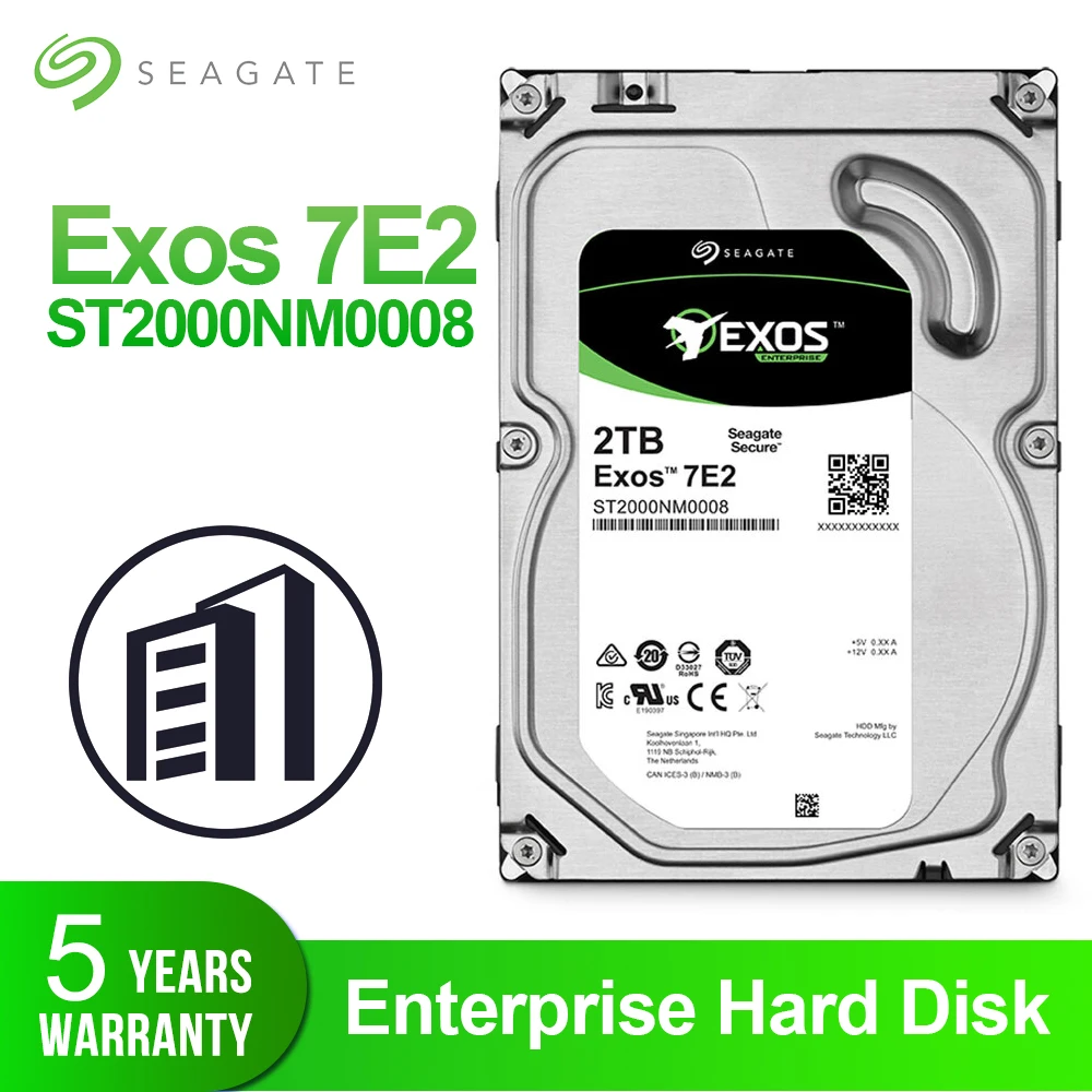 Внутренний жесткий диск Seagate Exos 7E2 2 ТБ 3 5 &quot7200 об/мин SATAIII 6 128 Мб кэш-памяти дюйма