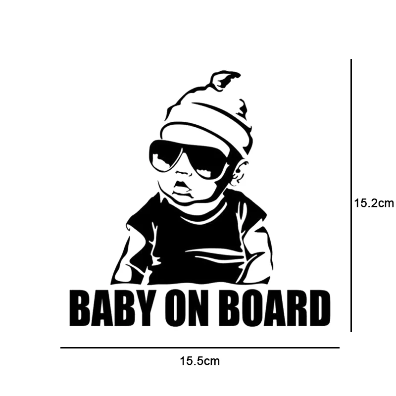 15.515.2cm Car Sticker Auto Door Baby On Board Funny Car Decal Reflective 3D Car Stickers Vinyl Car Styling Black SilverLaser (2)