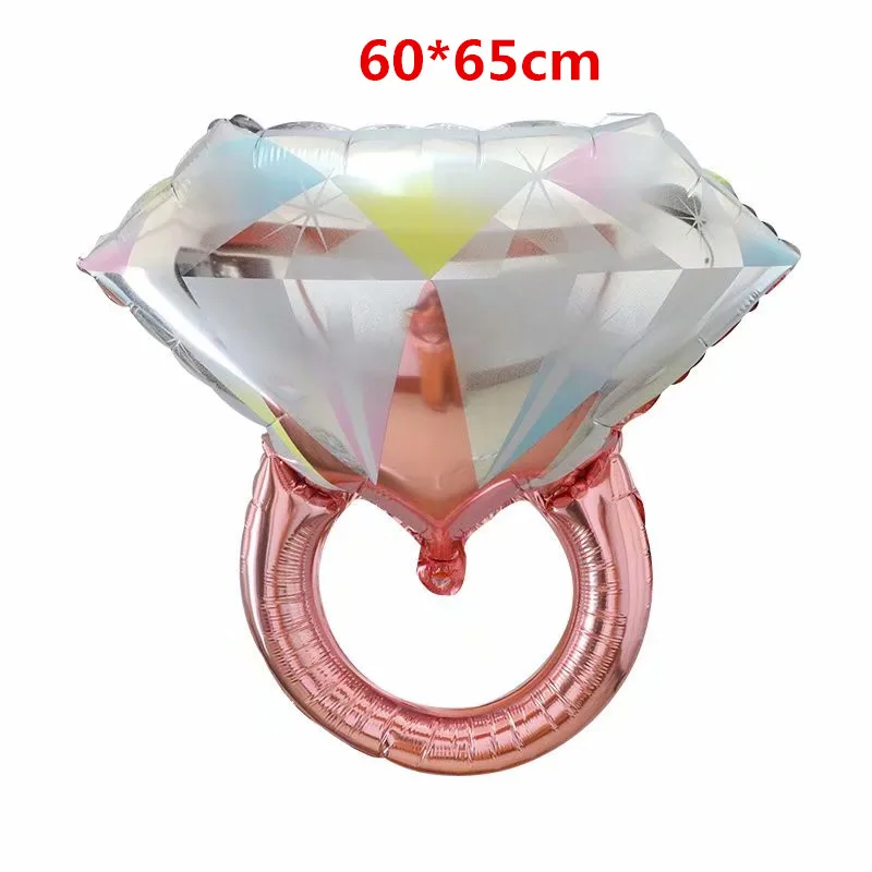 rose gold 10 шт. 60*65 см АЛМАЗНОЕ КОЛЬЦО воздушный шар из фольги гелиевые шары Свадебные вечерние украшения на День святого Валентина воздушные надувные шары поставки - Цвет: rose gold