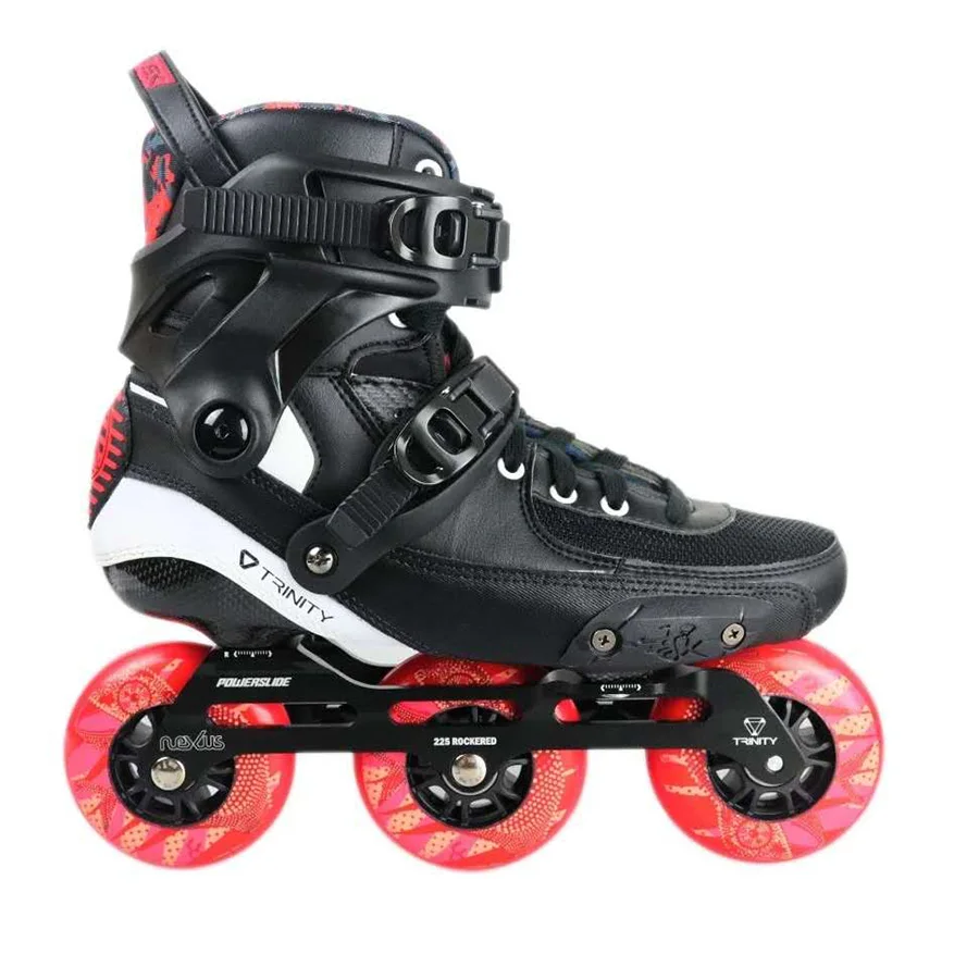 2019 Powerslide الأصلي تاو الثالوث 3*90 مللي متر الكربون الألياف سرعة حذاء تزلج بعجلات الأسطوانة الكبار أحذية التزلج شحن التزلج Patines