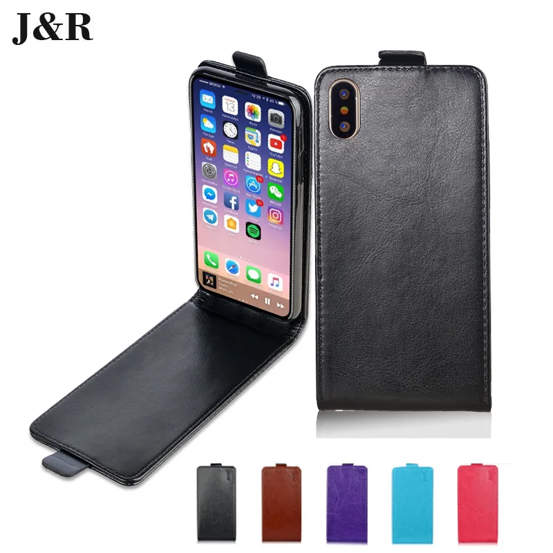 High Quality Open Up Down Leather Case For iPhone X iPhoneX 5.8 Inch