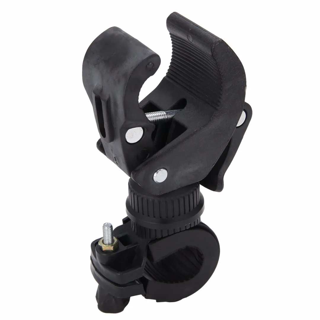 New Portable Bike Flashlight Holder 360 Degree Bicycle Bike Flashlight Bracket Clip Mount Clamp Holder Adjustable Black