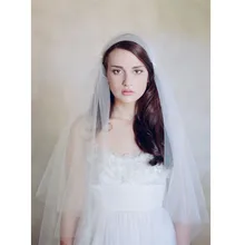 Джульетта Свадебная Фата Тюль белого цвета оттенка слоновой кости винтажная 2 двухслойная вуаль С румяной свадебная фата Фата, свадьба