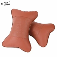 2 шт ПУ кожа теплое Автомобильное Сиденье Подголовник отверстие-копание зимние Подголовники для автомобиля кожа Авто Поставки шеи подголовник авто Безопасность