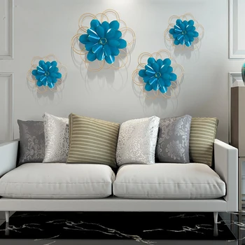 

Modern Wrought Iron Flower Wall Hanging Crafts Wall Decoration Livingroom Porch Restaurant Wall Stciker Mural Ornaments Artwork
