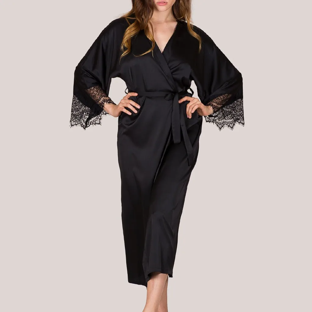 Kimono silk long robe XL robe silk maxi robe Bridesmaid robe plus size kimono | Silk kimono sleeves Boudoir robe