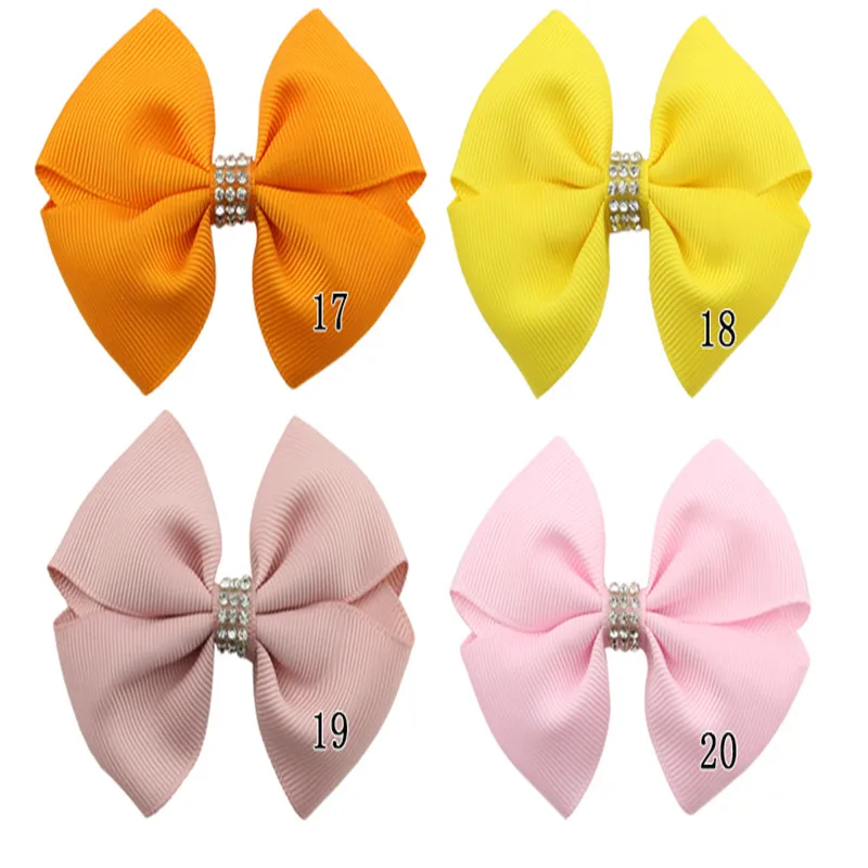 20Pcslot 3.6 Inch Colourful kids Boutique Ribbon Bows With Clip Hair Accessories For Baby Girls Children Hair Pins Hair Clip  (10)