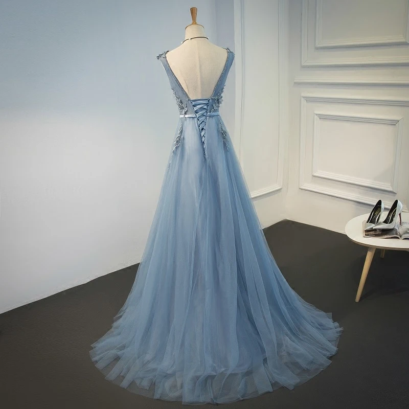 Светло синие платья для выпускного новинка 2019 года|party gown|special occasionneck applique |