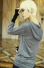 2016 New Nonmainstream Personality Metrosexual Stitching Color Men T shirt Long Sleeve Gloves Hip Hop Punk