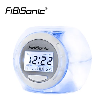 

Creative Natural Sound Therapy Color Changing Fashion LCD Digital Alarm Clock Home LED Night Light Snooze Timer Thermomether