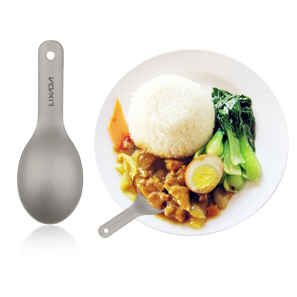 

Lixada Spoon Spork Short Handle Titanium Spoon Ultralight Children Baby Spoon Outdoor Camping Picnic Flatware