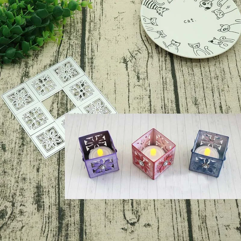 

TEA LIGHT BOX Stencil Metal Cutting Dies For DIY Scrapbooking Paper Card Craft Embossing Dies