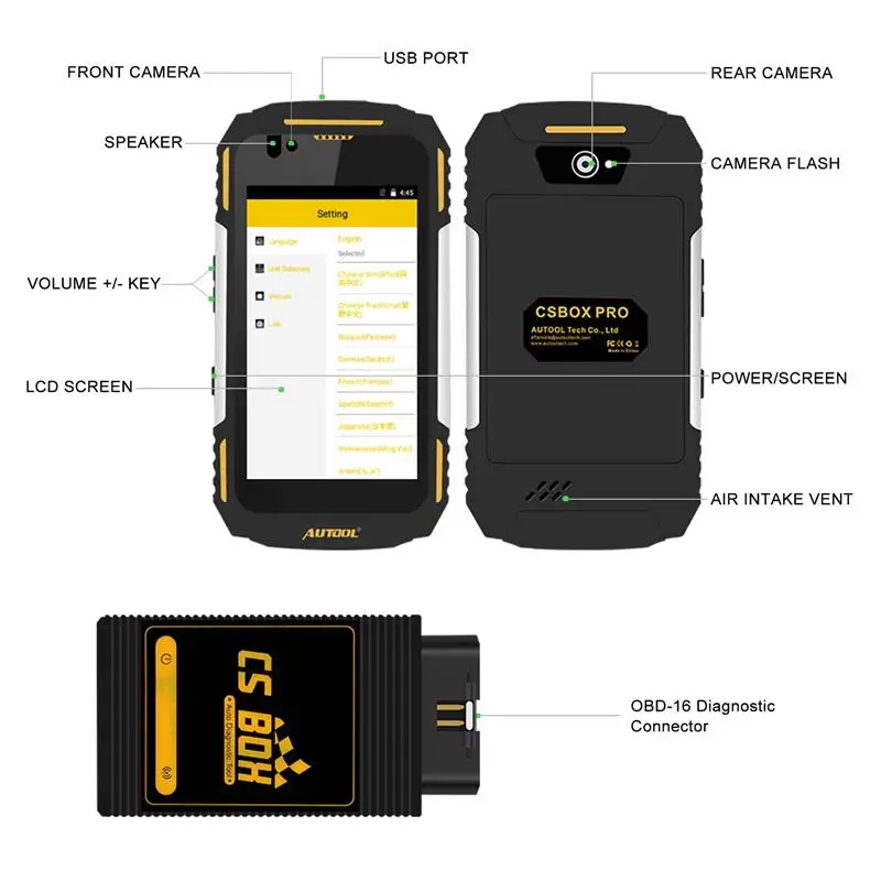 AUTOOL CS BOX Pro Wi Fi Multi Системы диагностики с Quad core Android 5 1 IP67 Рабочая платформа защитой