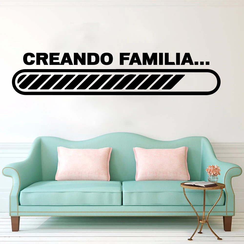 Spanish Creating Family Game Loading Wall Sticker Kitchen Bedroom Creando&nbsp;familia Spanish Family Love Quote Wall Decal Vinyl   (1)