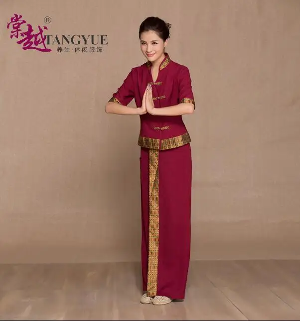 Work Uniform Sets Thai Spa Beauty Salon Massage Suit Beautician Cosmetologist Women Spring