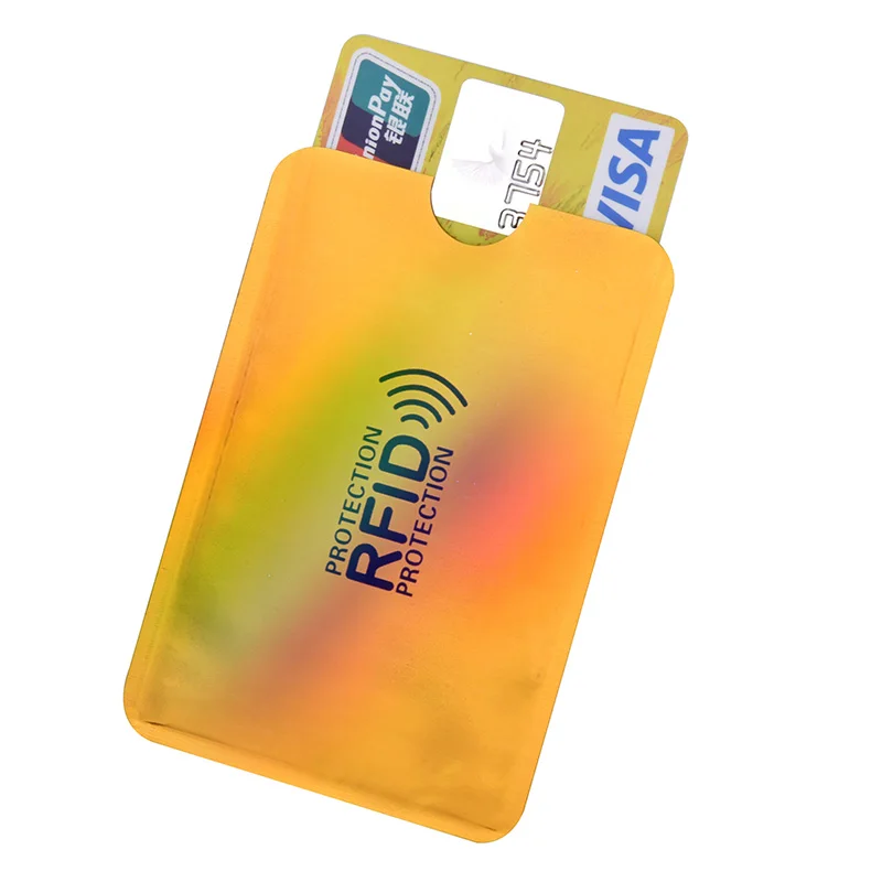 Анти-сканирующий чехол для Карт RFID кошелек блокирующий ридер замок банк алюминиевый держатель для карт Id карта чехол Защита металлическая коробка для кредитных карт - Цвет: 50 pc Gold