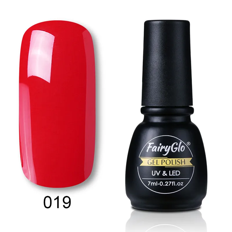 Fairyglo для ногтей лак 7 мл, флакон, черный цвет ногтей лак для ногтей Vernis режущей поверхностью, семиперманентный лак 194 Цвета, Гель-лак для ногтей - Цвет: 019