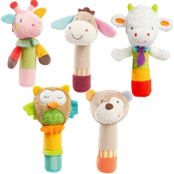 

MYHOESWD Newborn Baby Rattles Bed Animal Plush Hand Bells Toy Kids Bell Rattle for Bedding and Cartoon Rattle Toys for Neonatal