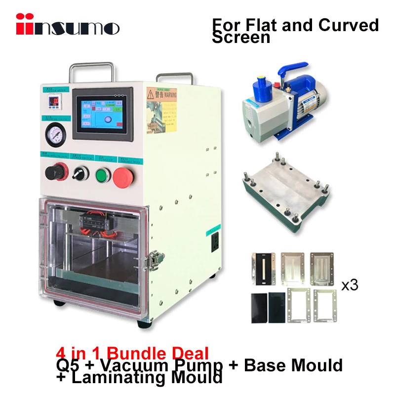 

4 in 1 Bundle Deal BM01 Vacuum Phone Screen Laminator / Laminating Machine + Vacuum Pump + Base Mould + Laminating Mould