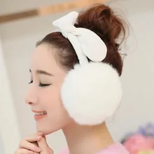 Осень-зима, теплые наушники из искусственного меха, милые кошачьи уши, наушники из кроличьего меха, наушники для девочек, женские плюшевые наушники для женщин