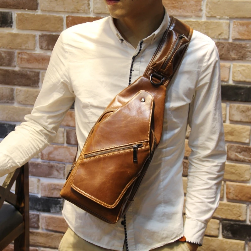 

New Fashion Brand Men's Messenger Bags Retro Chest Pack Cross Body Chest Bag Small Casual Travel Shoulder Bag Mini Phone Bag