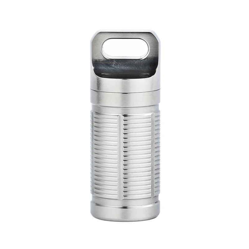 Tiartisan бытовой чехол титановая коробка для таблеток водонепроницаемый аккумулятор сверхлегкий титановый классический контейнер - Цвет: Silver