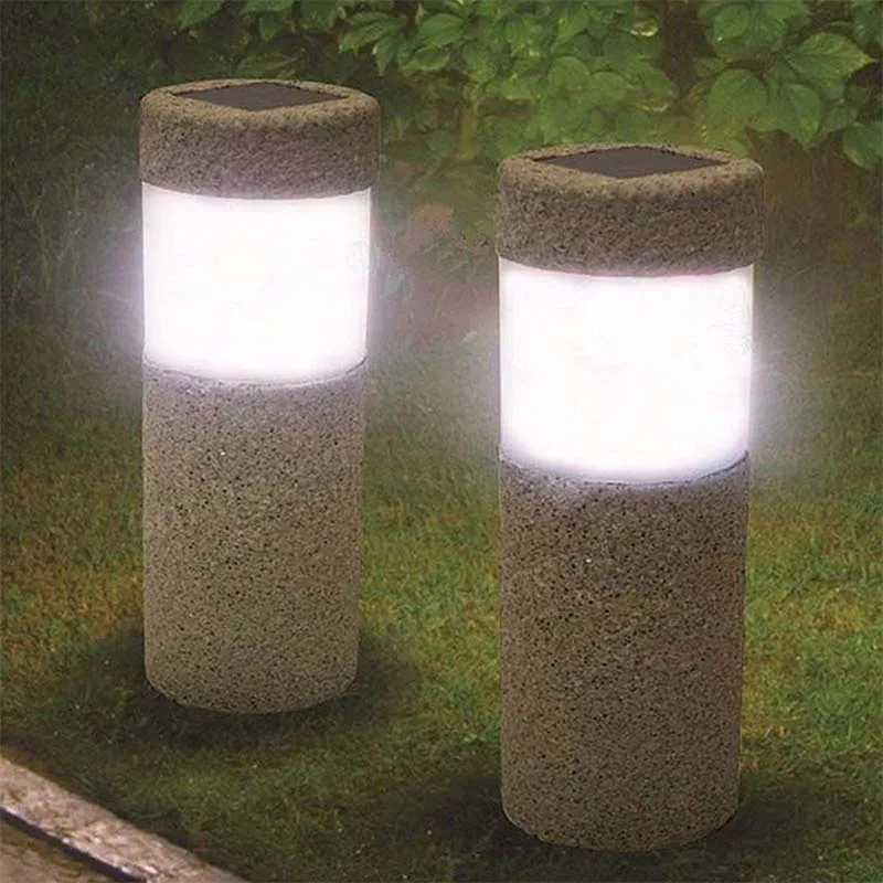 CLAITE Солнечная энергия каменная колонна лужайка лампа 5 Вт белый светодиодный солнечный свет наружные садовые фонари Ландшафтные настенные украшения лампы