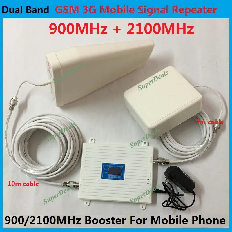 

Newest 2100MHz 3G booster 900Mhz 2G GSM repeater Dual Band Mobile Phone Signal Booster Cellular Signal Repeater Amplifier