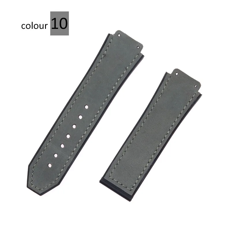 26mmx19mm leather and silicone matte straps fit the Hublot classic fusion series CHRONOGRAPH 45mm42mm watch band bracelet - Цвет ремешка: Золото