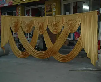 

Wedding decoration backdrops swags Express free shipping ice silk wedding backdrop curtain