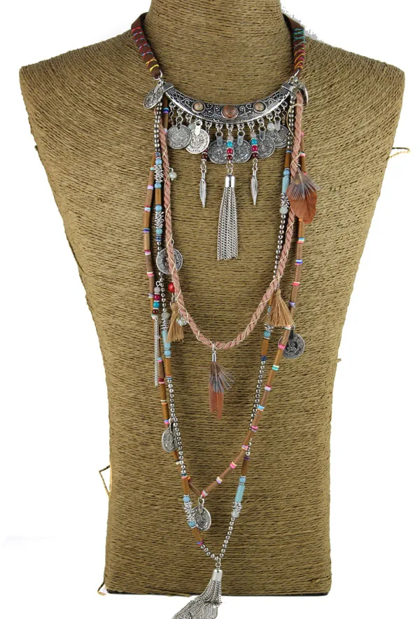 Gypsy Statement Vintage Long Necklace Ethnic jewelry boho necklace