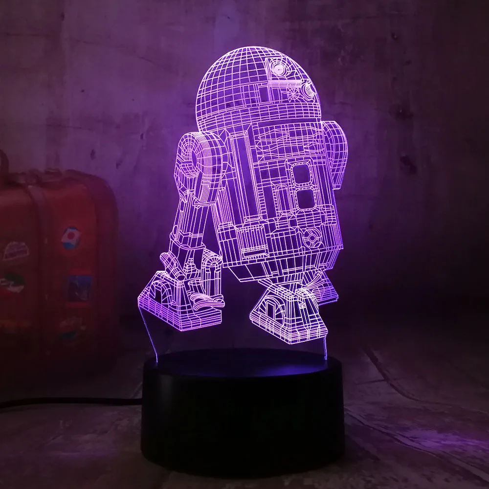 Современный фильм военный корабль из Звездных войн R2D2 3D Оптическая иллюзия