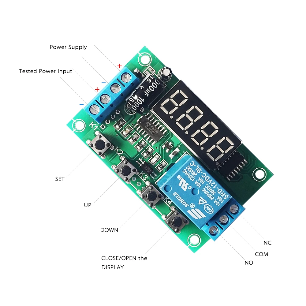 DC 12V модуль управления переключателя зарядки и разрядки монитор напряжения модуль управления платы с верхний и нижний предел тревоги