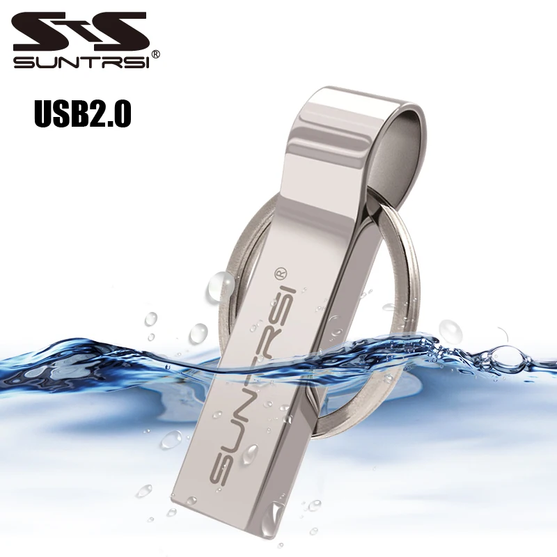 

Suntrsi Metal USB Flash Drive 32gb for computer Pendrive 64gb 16gb usb stick Metal Key Chain Pen Drive 8gb High Speed Waterproof