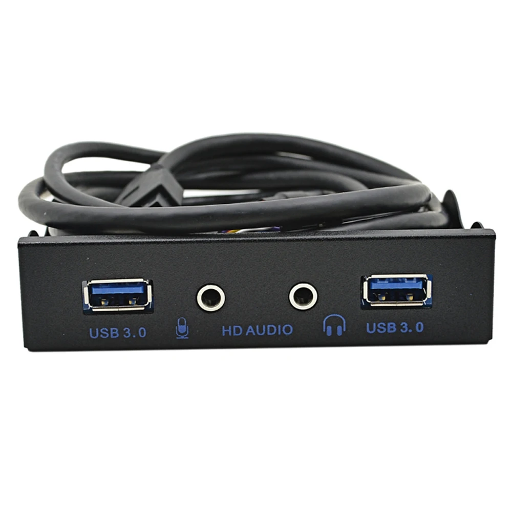 

Motherboard 20 Pin 4 Ports USB 3.0+HD Audio+USB 3.0 Floppy Front Panel Hub Adapter with 3.5mm Microphone Headphone Interface
