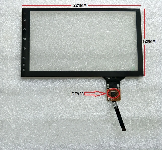 Новый 9-дюймовый емкостный сенсорный экран с 6 контактами IC:GT911 GT928 размером 221 х129
