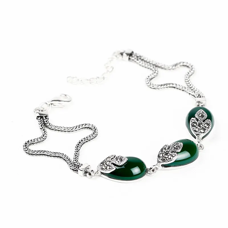 

RADHORSE 925 Silver Bracelets for Women Fine Jewelry Thai silver Garnet Bohemian style The New adjustable Bracelets