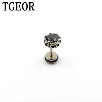 

free shipping illusion cheaters 20pcs Stainless Steel plant crown claw CZ cubic zircon piercing fake plugs