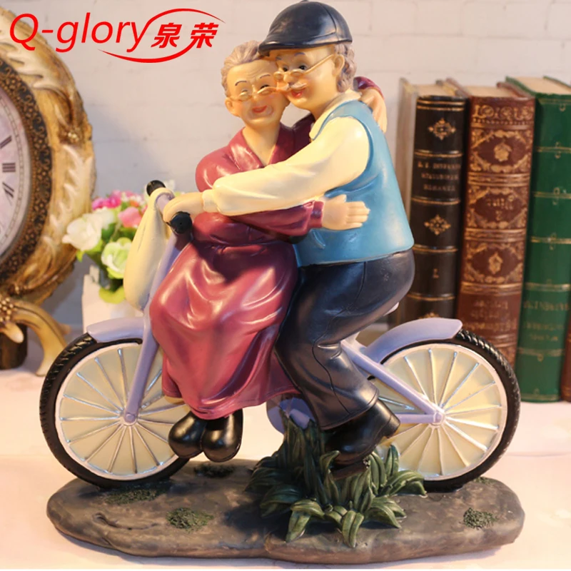 

Q-glory Resin Wedding anniversary gifts Decoration Souvenirs Home Decoration Accessories Miniature Garden Grandma Figurines