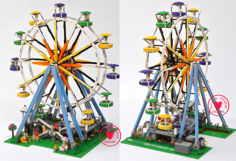 

New 2518pcs City Street Ferris Wheel creator fit legoings streetview city Model Building Blocks bricks Toy 10247 kid gifts