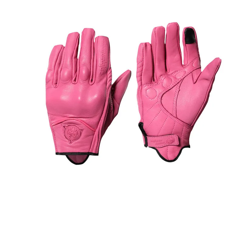 

Women Motorcycle Gloves Leather Revit Moto Guantes Waterproof Pink Dirt Biker Cycling Luva Breathable Female Motorbike Gloves