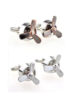 

10pairs/lot Classic Retro Plane Propeller Cufflinks Vintage Silver Bronze Propeller Cuff Links Shirt Cuff Button Men's Jewelry