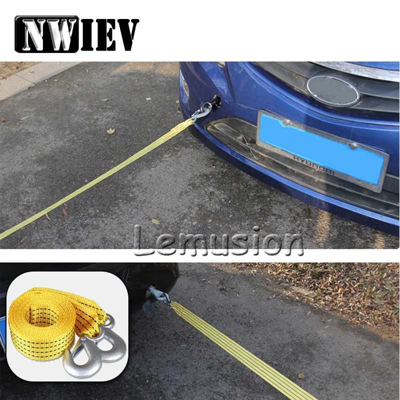 NWIEV سيارة مقطورة حبل 3 طن 3 متر لسكودا اوكتافيا a7 a5 السريع فابيا رائع شيفروليه كروز فولكس واجن باسات b6 B5 T5 4 5