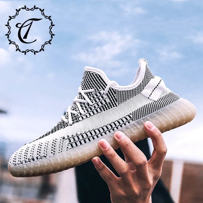 

CatriCa Summer Hot Sale Knit Breathable High Quality Male Men Shoes Designer Trainers Fashion Sneakers 2019 Gray White L-A-22