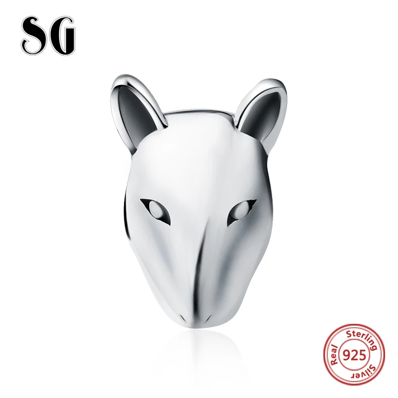

SG Hot sale 925 sterling silver dog's head Animal beads fit original pandora bracelet charms diy fine jewelry making for girls