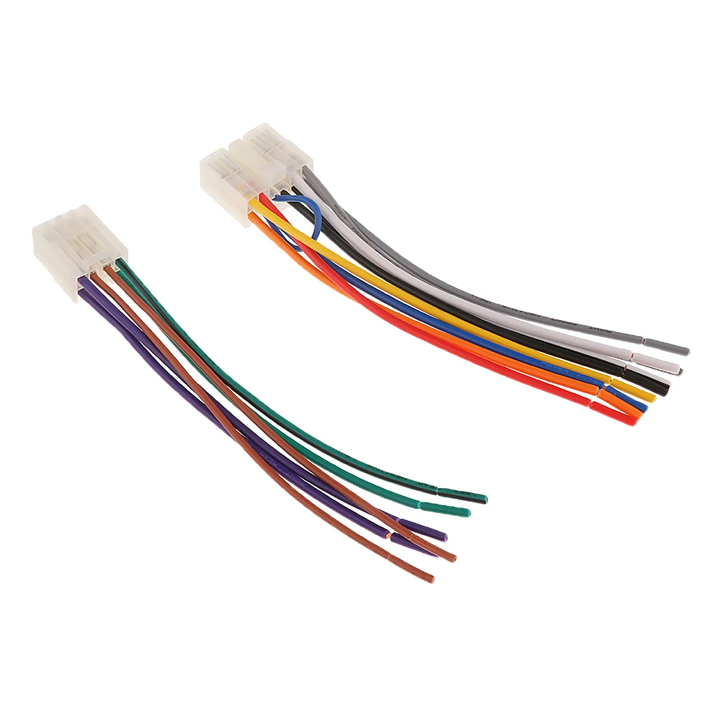1 Set 10 Pin+ 6 Pin  Car Stereo Radio Player ISO Wiring Harness Connector For Toyota Car Stereo 6.3 Inch EIA Color Code