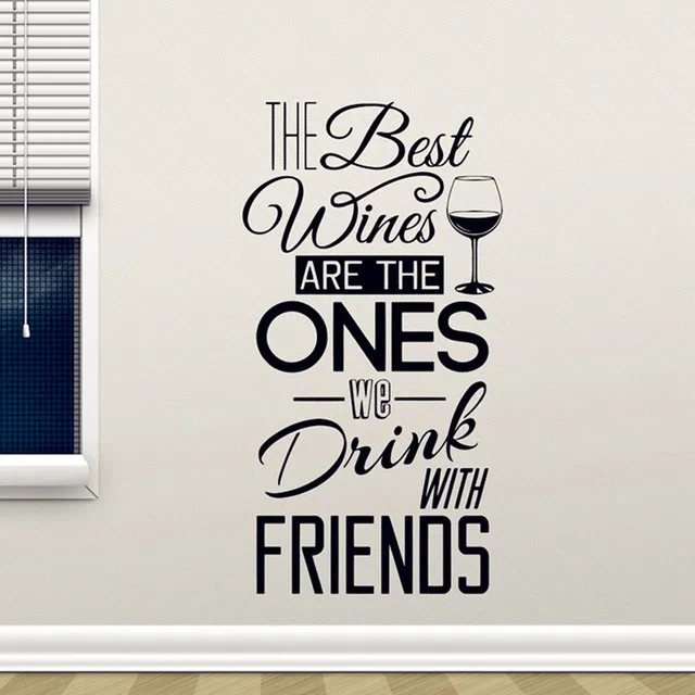 Best Offers Wall Decal " The Best Wines...With Friends " Vinyl Wall Sticker Dining Room , Kitchen Wall Art Mural Home Decor Best Offers Wall Decal " The Best Wines...With Friends " Vinyl Wall Sticker Dining Room , Kitchen Wall Art Mural Home Decor