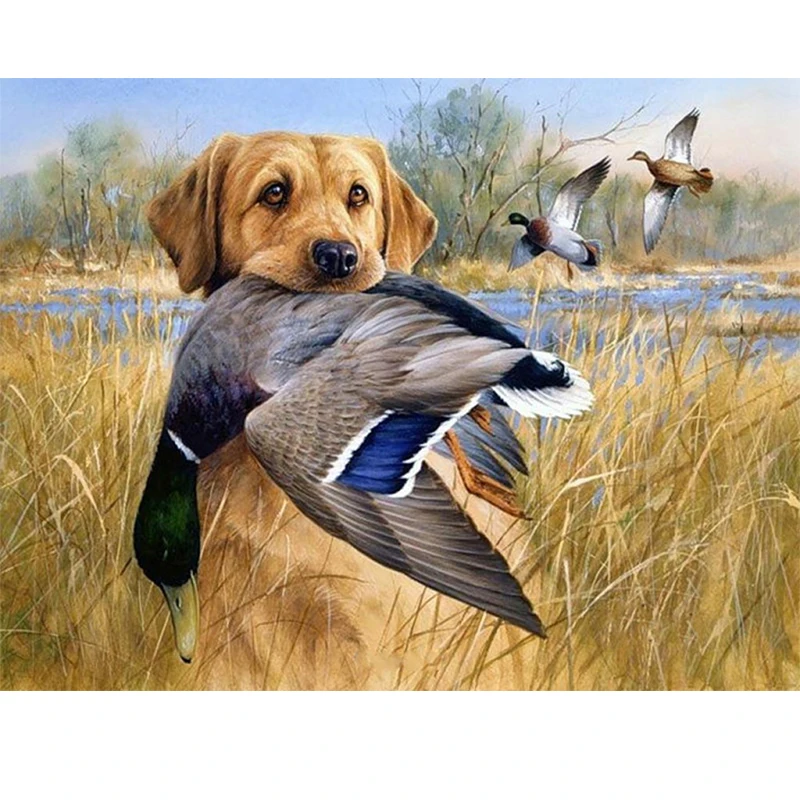 

New 5D Diy Diamond Painting Hunting dog Cross Stitch full square Rhinestone diamond Embroidery Patchwork diamond mosaic