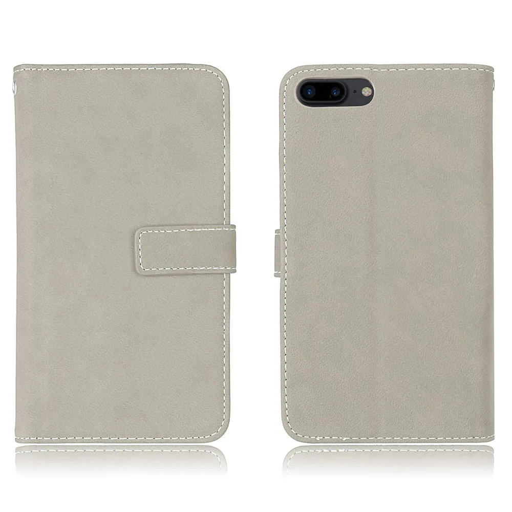 Gray Кожаный чехол для телефона s для Apple Iphone 7 Plus, чехол Fundas для Iphone 7 Plus, чехол Coque, бумажник для карт, защитный чехол для iPhone 7 - Цвет: Gray